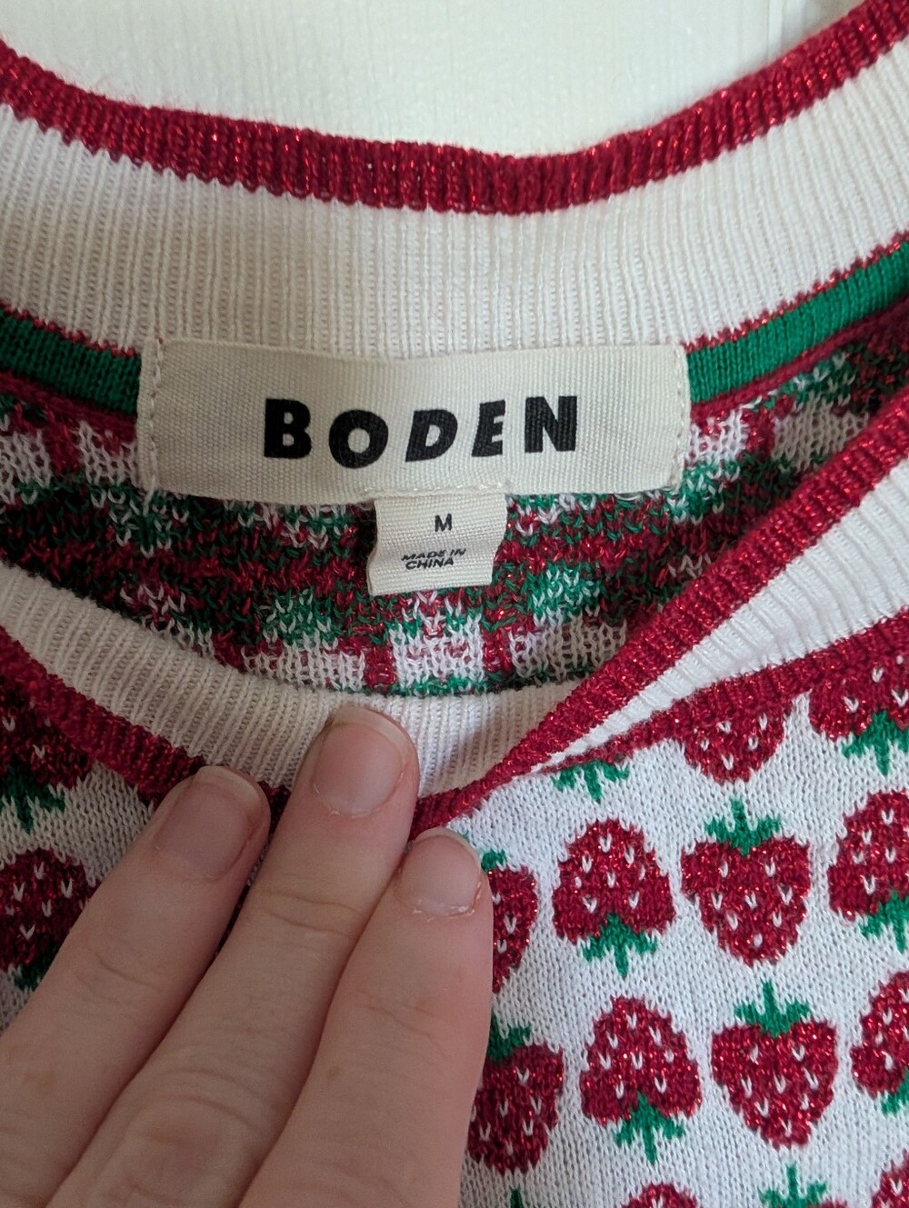 Boden Strawberry Sweater Vest, M - Picture 4 of 4